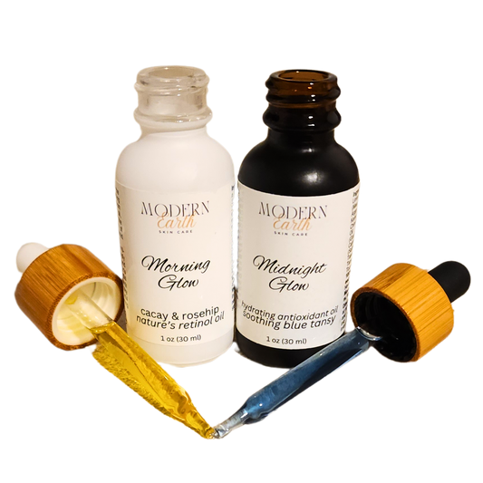 Glow Duo: Morning & Midnight Face Oils – Retinol, Blue Tansy & Antioxidants