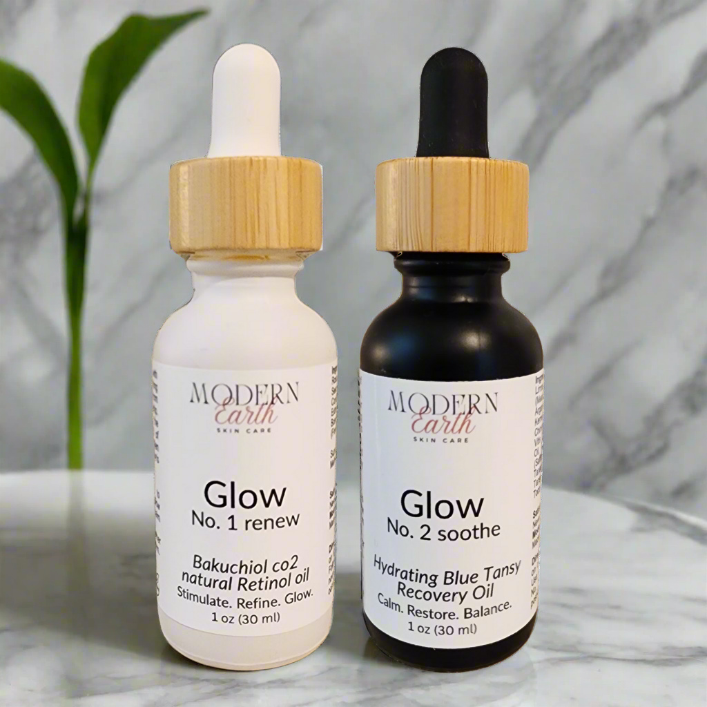 Bakuchiol & Hydrating Blue Tansy Facial Oil Duo | Glow System No. 1 & 2