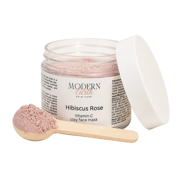 Exfoliating & Soothing Botanical Clay Face Mask | Hibiscus Rose Powder Mask