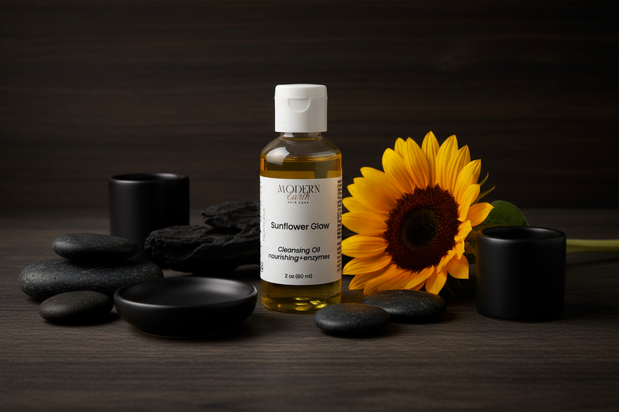 Sunflower Glow Enzyme Cleansing Oil – Gently Dissolves Makeup & Impurities