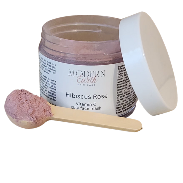 Exfoliating & Soothing Botanical Clay Face Mask | Hibiscus Rose Powder Mask