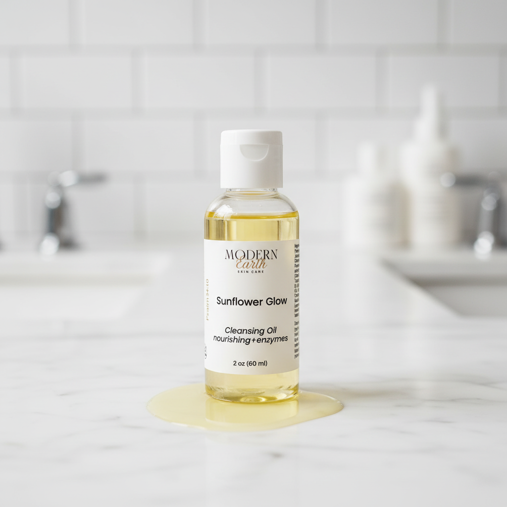Enzyme Cleansing Oil | Gently Dissolves Makeup & Impurities | Sunflower Glow Cleanser